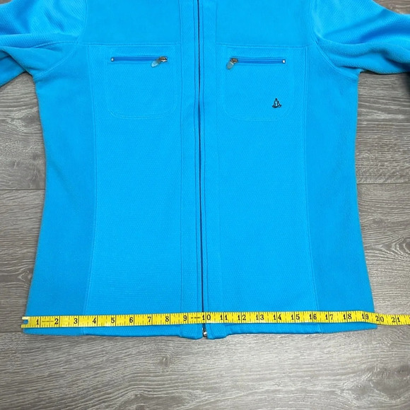Izod Yoga Full Zip Fleece Jacket Aqua Blue M - Picture 8 of 16